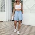 thumbnail image 2 of Women's Hiking Cargo Shorts Lightweight Quick Dry Summer Casual Athletic Shorts Camping Travel Pockets by Yigetop Light blue XL, 2 of 7