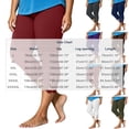 thumbnail image 3 of Asgosdo Women Plus Size Lace Hem Capri Leggings High Waist Stretch Solid Casual Cropped Pants, 3 of 5
