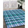thumbnail image 3 of Ahgly Company Machine Washable Indoor Square Transitional Blue Diamond Blue Area Rugs, 5' Square, 3 of 7