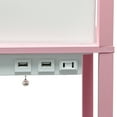 thumbnail image 5 of Simple Designs 62.5" 3-Shelf Etagere Organizer Storage Floor Lamp w/ USB Ports, Charging Outlet, Light Pink, 5 of 11
