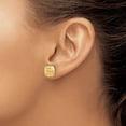 thumbnail image 2 of 14K Polished and Diamond-cut 10mm Puffed Square Post Earrings, 2 of 4