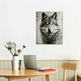 thumbnail image 2 of Nawypu  Wolf Couple Canvas Wall Art Rustic Wildlife Animal Picture Paintings Black and White Wolves Prints Artwork for Living Room Bedroom Bathroom Home Decor Ready to Hang, 2 of 4