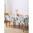 thumbnail image 3 of Black Coastal Rectangle Tablecloth, Coral Starfish Seaside Summer Beach Waterproof & StainResistant Tablecloth, Washable Oil-proof Table Cover for Dining/Party/Wedding/Camping/Buffet 54x108 In, 3 of 9