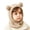 Khaki, variant on Bear Ear Hooded Hat with Scarf Winter Warm Balaclava for Kids Boys Girls Toddler Youth Cozy Outdoor Snow Play