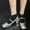 Black BK, variant on Shirt Collar Button Design Ankle Socks Fashion Lapel Cuff Trendy Calf Socks Soft Crew Sock Women’s Spring Summer Casual Dress Office Comfortable Novelty Accessories White