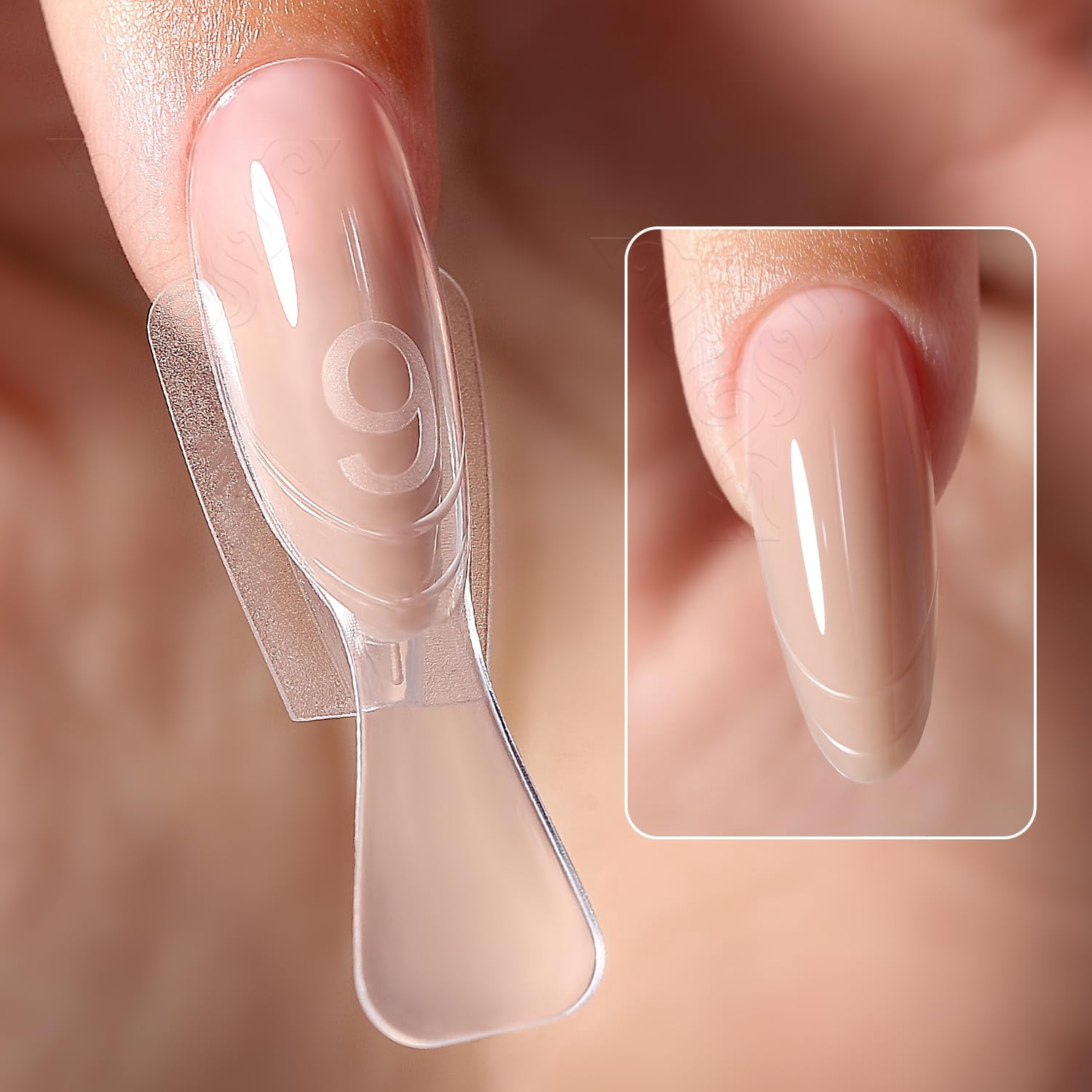 YOKEFELLOW Original Sandwich Nails Dual Forms W558 Short Oval Almond 240Pcs Nail Mold for Quick Nails Extension, No Paper Forms Needed, 15 Sizes Plastic Form, Salon Nail Art Tools