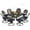 Navy Blue, variant on MEETWARM Outdoor 9-Piece Patio Dining Set, All-Weather Cast Aluminum Patio Conversation Set- 8 Cushioned Swivel Rocker, 61" Round Patio Dining Table w/Detachable Lazy Susan/Umbrella Hole, Dark Bronze