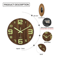 thumbnail image 6 of VOCOO 12 Inch Night Light Wall Clock,Wooden Round Vintage Retro , Silent Non-Ticking Luminous Quartz Wall Clock with Glowing Numbers & Hands, Decor for Home Office,Black, 6 of 9