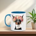 thumbnail image 2 of Happy Mother's Day Doberman Pinscher with Flower Crown and Greeting Card 11oz Accent Two-tone Mug Doberman Dog Lover Gifts Coffee Tea Cup - 13004, 2 of 5