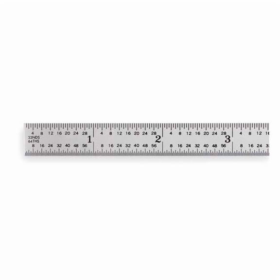 Mitutoyo Steel Rule, Flexible, 12In, 32/64/10/100ths 182-223