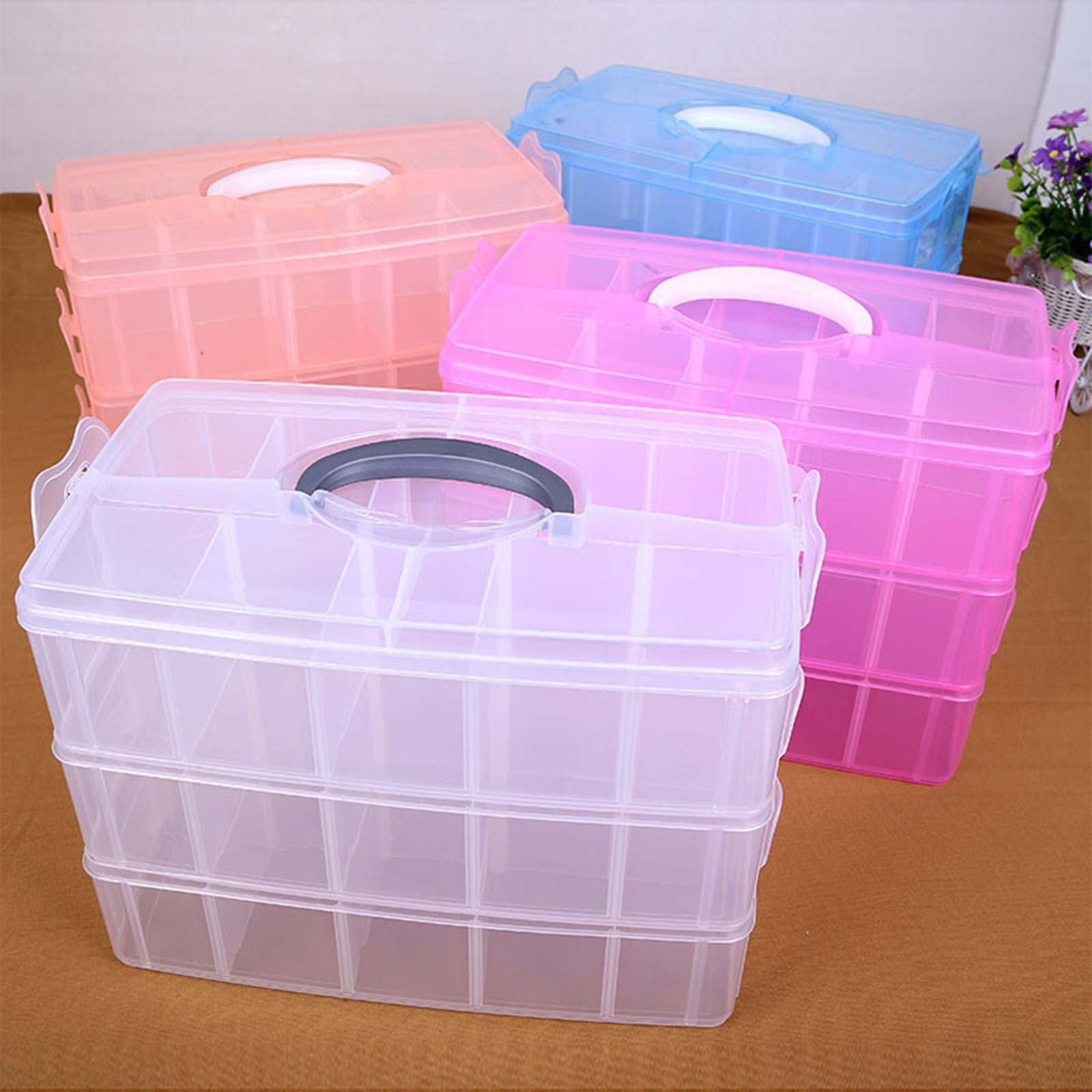 Plastic Bead Storage Organizer, Toolbox for Crafts and Jewelry,Plastic Craft Beads Jewellery Storage Organizer Tool Box Case