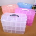 thumbnail image 5 of 3-Tier Arts And Crafts Organizer Storage, Clear Plastic 30 Grids Craft Beads Jewelry Storage Container Box, Stackable Organizer Box With Dividers For Art Supplies, Fuse Beads, Sewing, 13*10*7 Inch, 5 of 9
