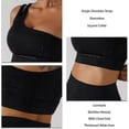 thumbnail image 2 of Women's One Shoulder Sports Bra Women Sports Yoga Underwear Seamless Bralette Padded Comfortable Bra Stretch, 2 of 4