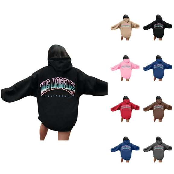 Los Angeles Hoodie 2025 Y2K Graphic Hoodies with Pockets Streetwear Hooded Sweatshirt Hoodie Women Pullover