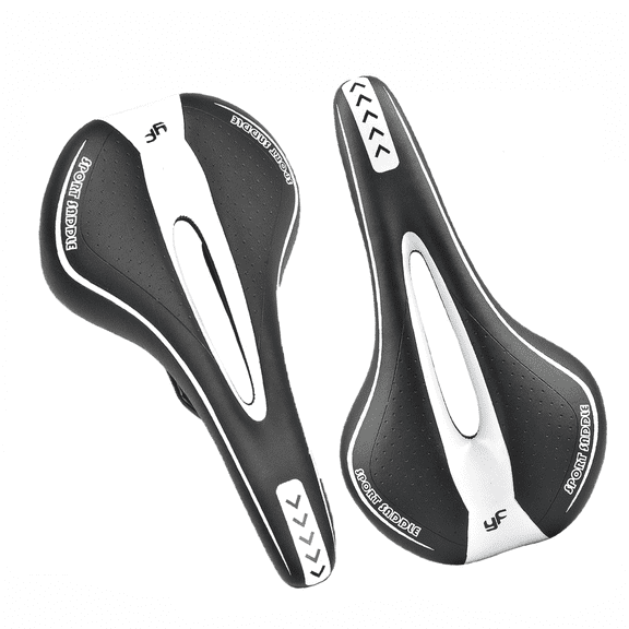 Wanyifa Bike Seat Breathable Soft Saddle with Ergonomic Hollow Design for Unisex Riders,1Pcs,White with Black