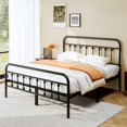 thumbnail image 5 of Size Metal Platform Bed Frame/Victorian Style Headboard and Footboard/Steel Slat Support/Easy Assembly/No Box Spring Needed/Underbed Storage/Noise Free/Black, 5 of 6