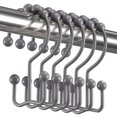 thumbnail image 1 of Ganchos para cortinas de ducha Titanker, resistentes a la corrosión, de metal gris, 12 unidades, 1 of 7