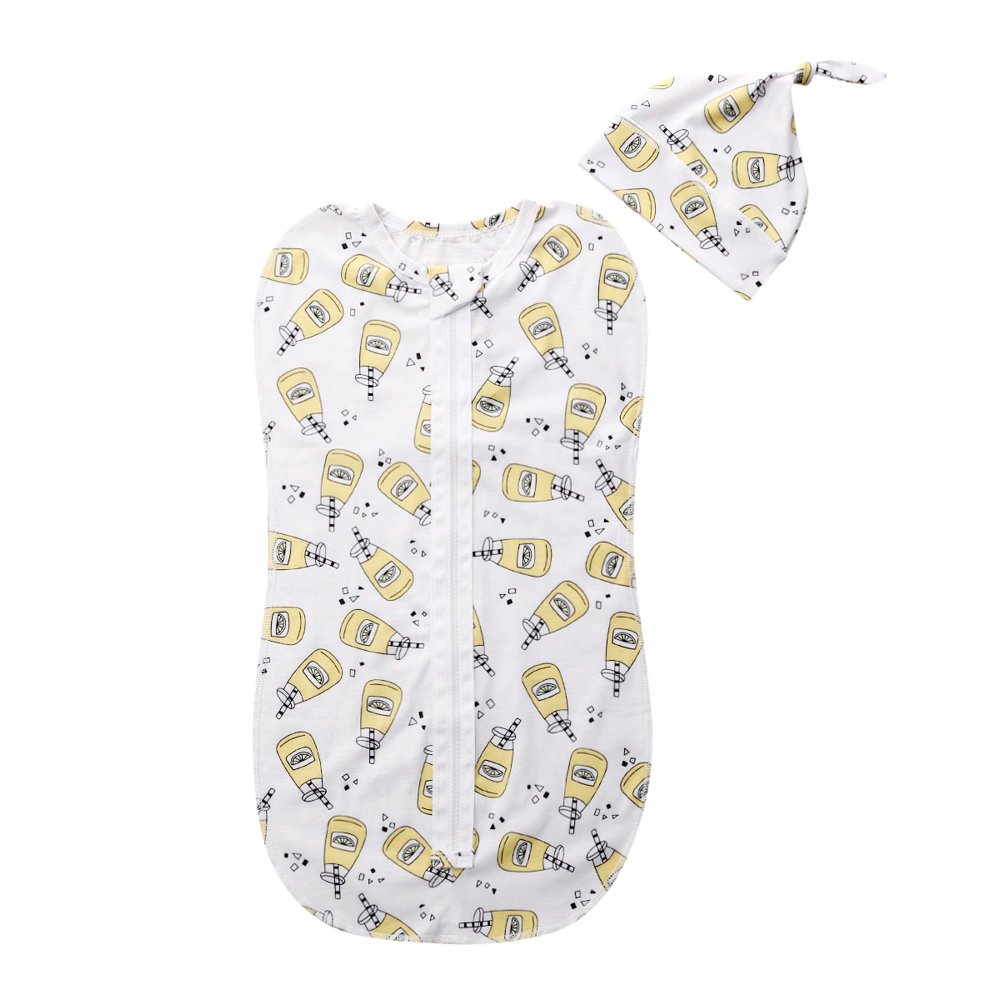 Emmababy Newborn Baby Cotton Zipper Swaddle Blanket Wrap Sleeping Bag