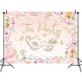 thumbnail image 2 of Let's Partea Tea Party Decoration Backdrop Teapot Teacups High Tea Themed Backdrop Bridal Shower Birthday Tea Party Engagement Bachelorette Baby Shower Party Supplies Photo Studio Prop Decor 7X5FT, 2 of 5
