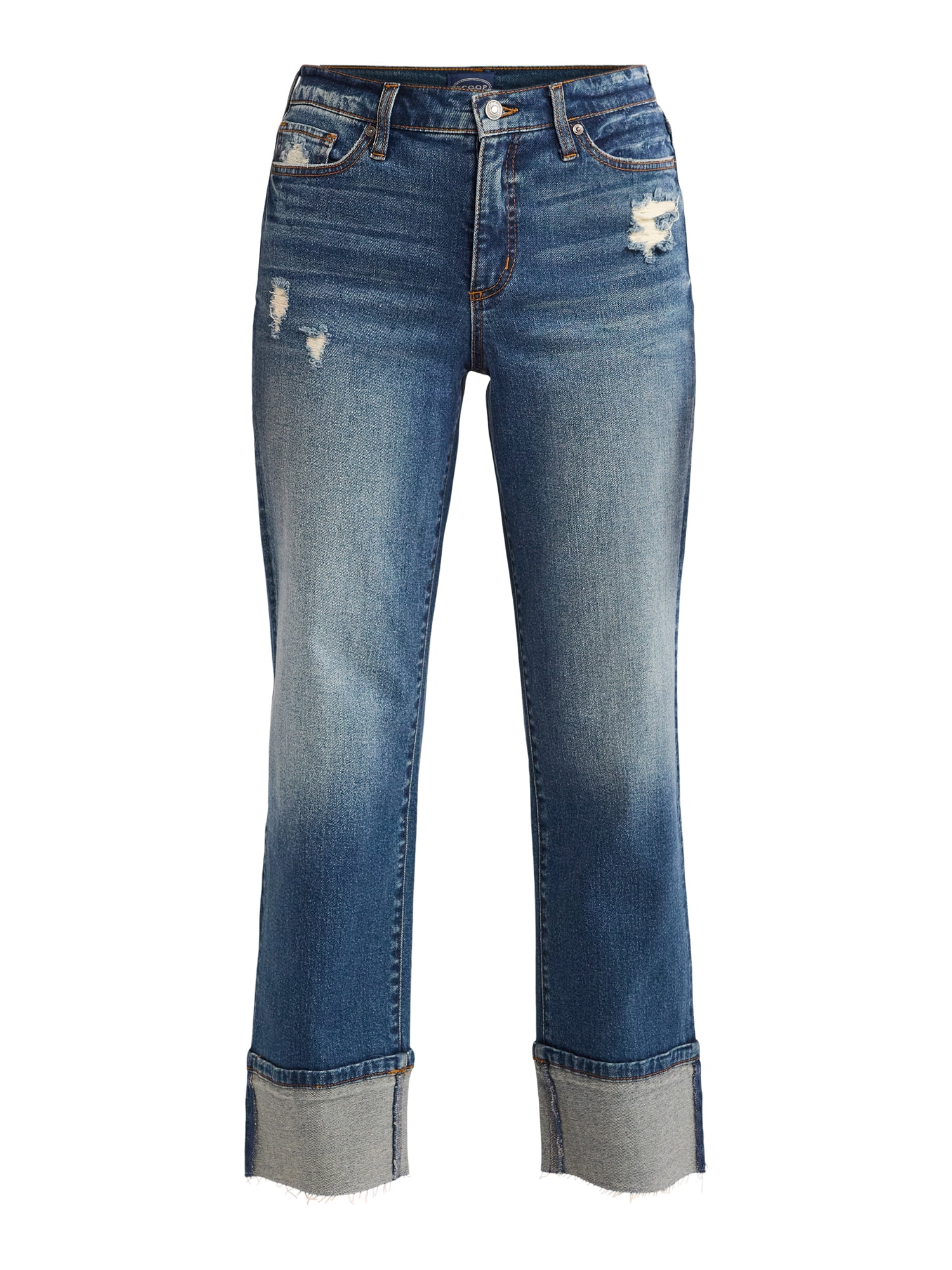 Scoop Women's and Women's Plus Benton Cuffed Ankle Jeans, 25