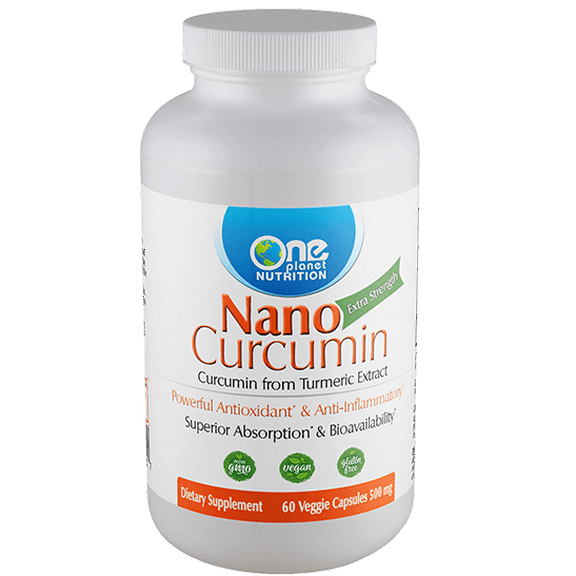 One Planet Nutrition Nano Curcumin 500 mg Veggie Capsules (60 Servings), Turmeric Extract, Nano for Enhanced Absorption, Supports Joint and Cellular Health, Non-GMO, Gluten-Free