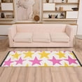 thumbnail image 2 of Yayeee Hallway Runner Rug 2'x6' Non Slip Machine Washable with Rubber Backing, Yellow Pink Stars, 2 of 8