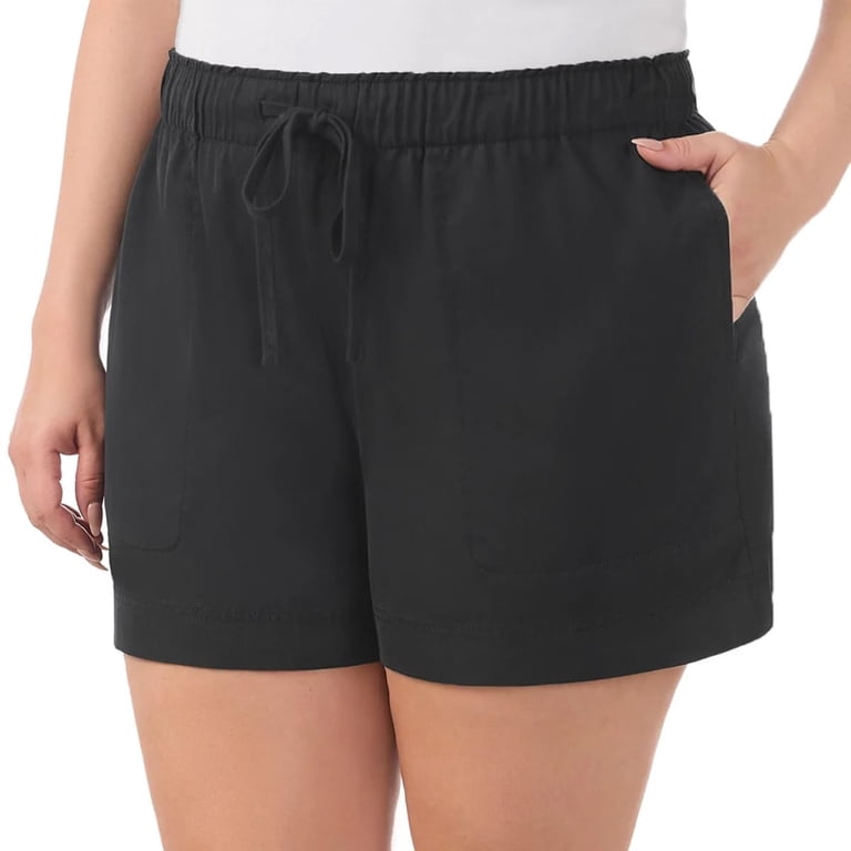 Hilary Radley Women's Lightweight Pull on Tencel Short, Black, Large