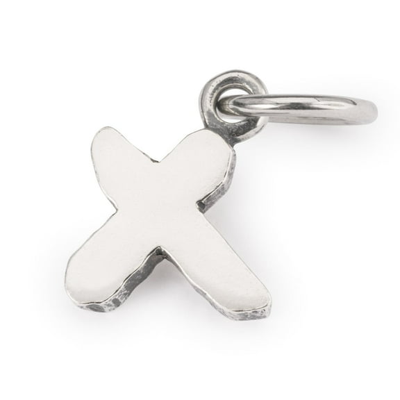 Trollbeads Jewelry, Letter X Initial Charm, Sterling Silver, 1 Count