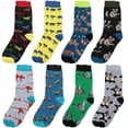 thumbnail image 2 of Falari 8 Pairs Men Fancy Colorful Funny Novelty Casual Dress Crew Socks, 2 of 2