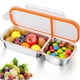 thumbnail image 3 of 2X Recipientes Reutilizables para Refrigerios con Tapa, de Acero Inoxidable, con Dos o Dos Compartimentos., 3 of 5
