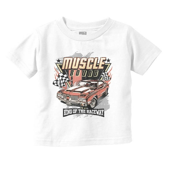 Muscle Bound King of the Raceway Car Toddler Boy Girl T Shirt Infant Toddler Brisco Brands 12M