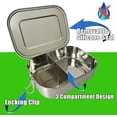 thumbnail image 4 of Leak Proof Stainless Steel Bento Lunch container For Kids,Bento Lunch Box for Adults, 3 Compartment Packing Box for Meal Fruit Snack, Dishwasher Safe,Perfect for Work School Lunch(47OZ/1400ML), 4 of 7