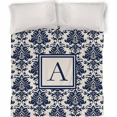 IDG Damask Monogram Duvet Cover, Blue