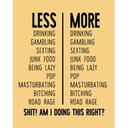 Less More Drinking Gambling Sexting Junk Food Being Lazy Pop Masturbating Bitching Road Rage Shit! Am I Doing This Right? : Goal Setting Workbook (Paperback)