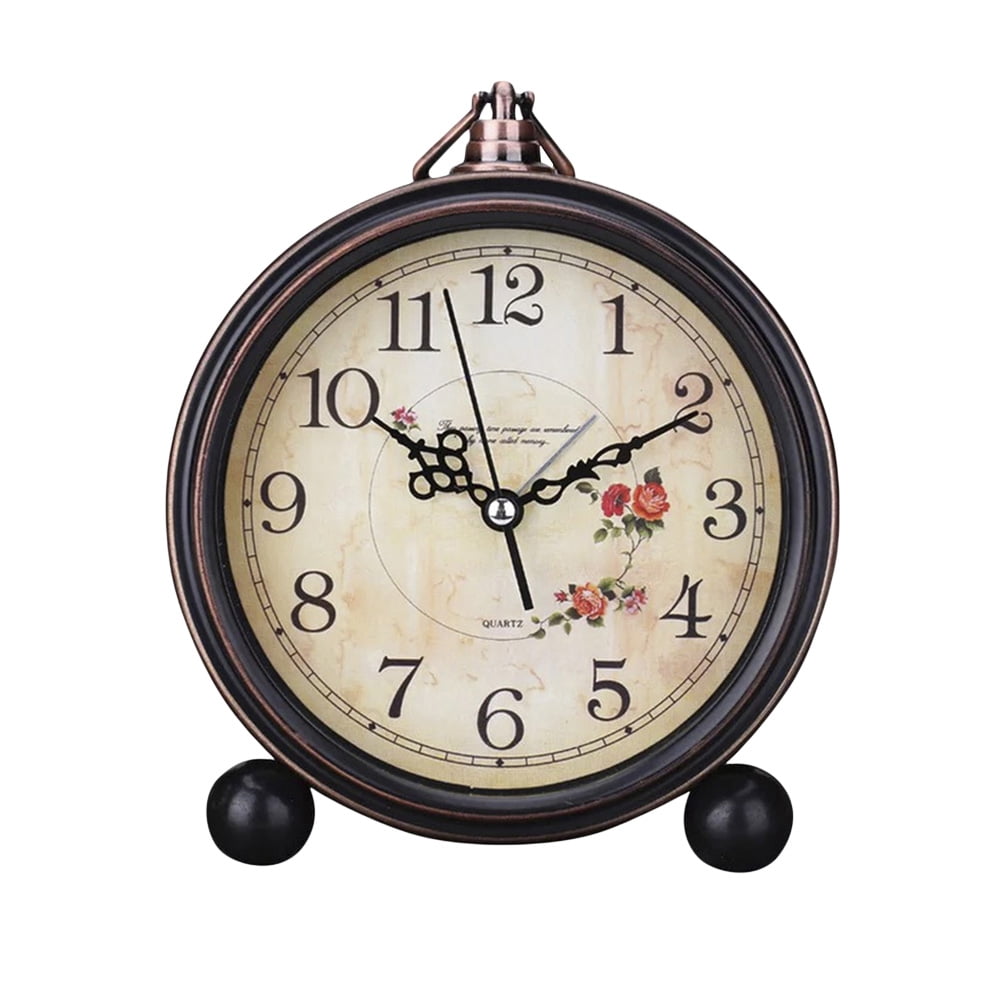 Details about   Vintage Style Alarm Clock Silent Antique Retro Table Clock Decorative Quiet N... 