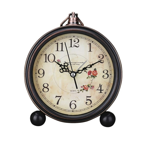 HEMOTON Vintage Style Alarm Clock Silent Antique Retro Quiet Non