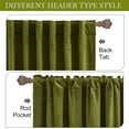 thumbnail image 3 of NICETOWN Blackout Velvet Curtains, Thermal Insulated Room Darkening Velvet Drapes Noise Reducing Rod Pocket/Back Tab Window Curtains for Vintage Bedroom Decor, Moss Green, 52"x 90", 2 Panels, 3 of 6