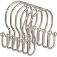 thumbnail image 1 of TENOVEL 24 pcs Double Shower Curtain Hooks Rings, for Shower Curtain Shower Hangers Rings for Shower Rods-Brushed Nickel, 1 of 8
