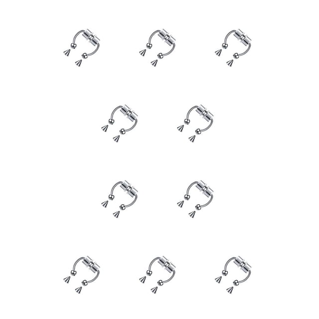 Guardurnaity 5 pares de anillos para la nariz que no perforan Tragus Faux Rock Trend Body Jewelry Clip de aro clásico para accesorios de mujer Color Acero 10piezas