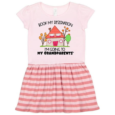 

Inktastic Book my Reservation! I m Going To My Grandparents - House Gift Toddler Girl Dress