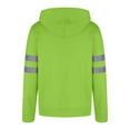 thumbnail image 5 of safuny Men's Reflective Striped Hoodie Full Zip High Visibility Casual Sweatshirt Green XXL, 5 of 5