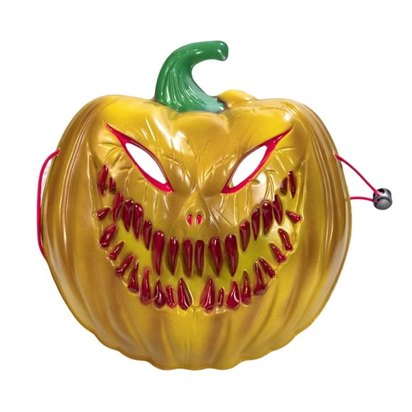 Máscara de calabaza de Halloween, Jackolantern, decoración novedosa, aterradora para mascaradas Amarillo