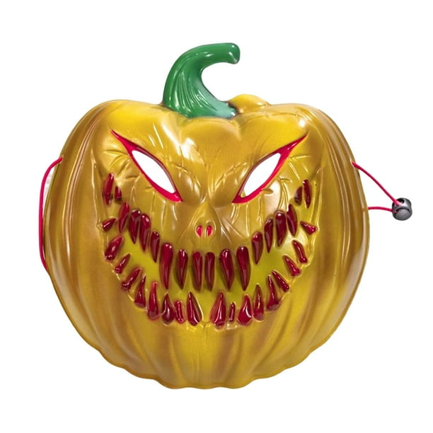 Máscara de calabaza de Halloween, Jackolantern, decoración novedosa, aterradora para mascaradas Amarillo