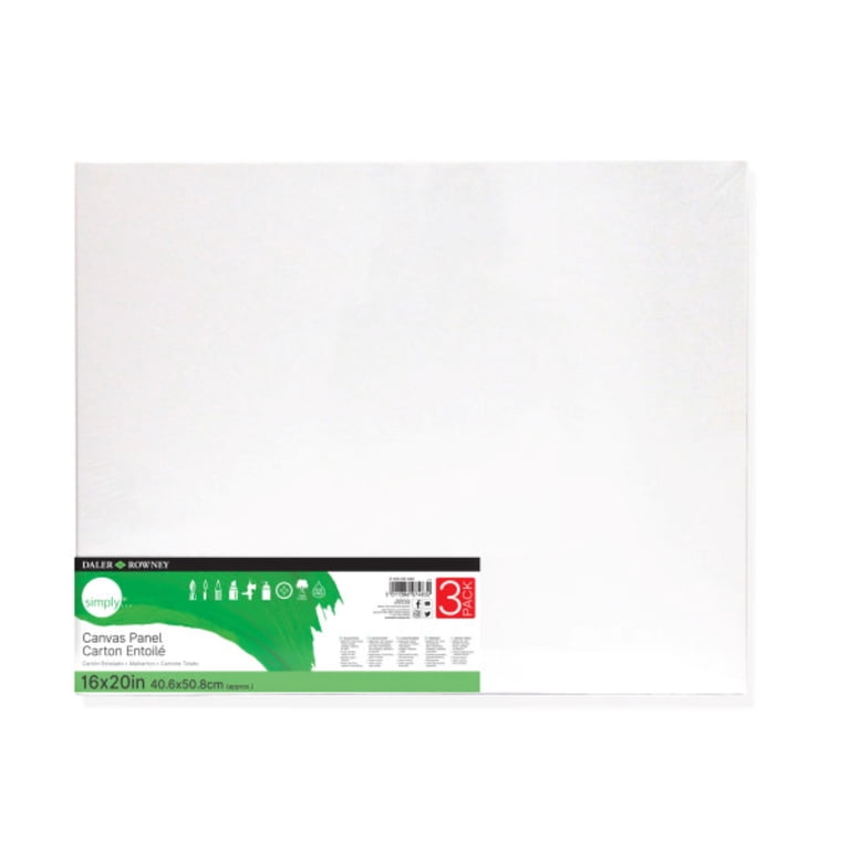 Daler-Rowney Simply Canvas Panels, 16x20 Inch, 3-Pack photo 1