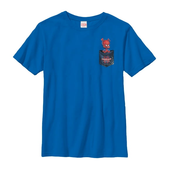Boy's Marvel Spider-Man: Into the Spider-Verse Spider-Ham Pocket  Graphic Tee Royal Blue Small