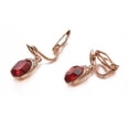 thumbnail image 3 of Yoursfs Red Clip on Earrings for Women Wedding Birdal Gold Plated Non Pierced Ears Oval Cubic Zirconia Dangle Earrings, 3 of 5
