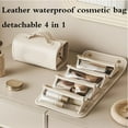 thumbnail image 2 of Roll up Makeup Bag, Large Travel Makeup Bag, Foldable Makeup Bag, Waterproof Hanging Toiletry Bag with 4 Clear Detachable Interior Pockets, Portable Cosmetic Bag for Women Travel Essentials (Beige), 2 of 9