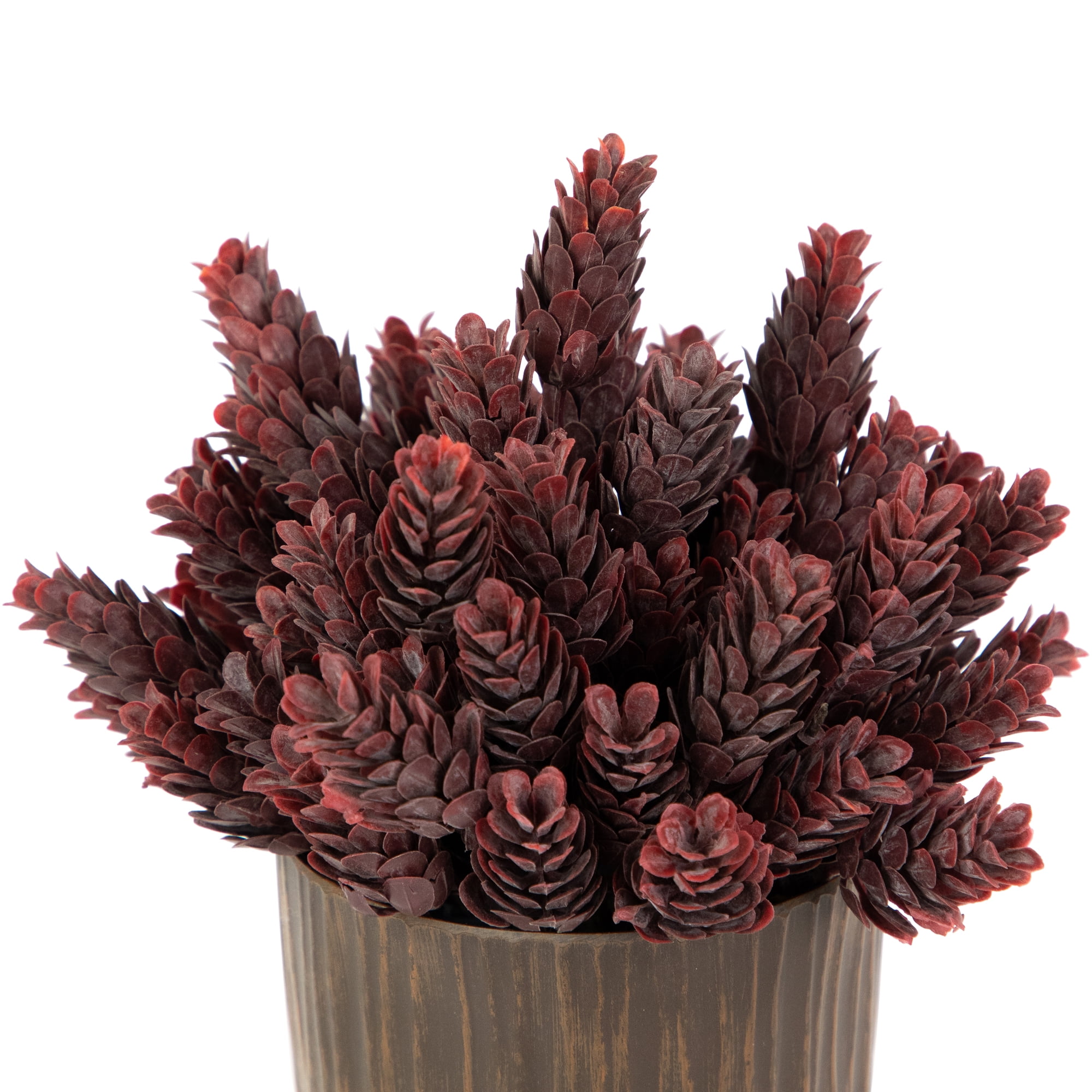 Northlight Wild Flower Artificial Plant in a Textured Lined Pot - 8" - Burgundy Red