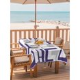 thumbnail image 2 of Outdoor Tablecloth with Umbrella Hole for Patio/Picnic/Party/Camping, Modern Geometric Blue Waterproof Table Cloth Rectangle Table Cover Washable, Abstract Minimalist Artwork Lines (60"x 120"), 2 of 8