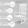 thumbnail image 4 of XgoodX Outdoor Rocking Chair, Solid Wood High Back Rocker, All Weather Lounge Chair for Porch Patio Fire Pit Garden Backyard Deck Indoor, Wave Shape, White, 4 of 8